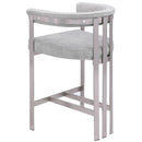  Color_Grey/ Silver -- Marcello Grey Velvet Upholstered Counter Stool IMAGE 6