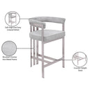 Color_Grey/ Silver -- Marcello Grey Velvet Upholstered Counter Stool IMAGE 8