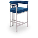  Color_Navy -- Marcello Navy Velvet Upholstered Counter Stool IMAGE 1