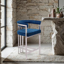  Color_Navy -- Marcello Navy Velvet Upholstered Counter Stool IMAGE 2