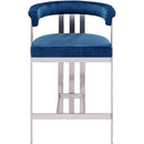  Color_Navy -- Marcello Navy Velvet Upholstered Counter Stool IMAGE 3