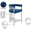  Color_Navy -- Marcello Navy Velvet Upholstered Counter Stool IMAGE 8