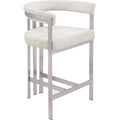 Color_Stone -- Marcello Stone Velvet Upholstered Counter Stool IMAGE 1