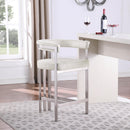  Color_Stone -- Marcello Stone Velvet Upholstered Counter Stool IMAGE 2