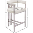  Color_Stone -- Marcello Stone Velvet Upholstered Counter Stool IMAGE 7