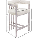 Meridian Marcello Stone Velvet Counter Stool IMAGE 7