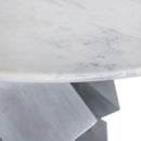  Color_Silver/ White -- Walker 48" White Marble Top And Aluminum Base Dining Table IMAGE 4