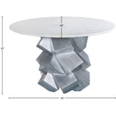  Color_Silver/ White -- Walker 48" White Marble Top And Aluminum Base Dining Table IMAGE 9