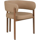  Color_Tan/ Walnut -- Gideon Tan Vegan Leather Upholstered Dining Chair IMAGE 3