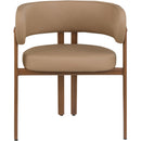  Color_Tan/ Walnut -- Gideon Tan Vegan Leather Upholstered Dining Chair IMAGE 4