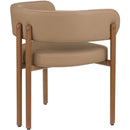  Color_Tan/ Walnut -- Gideon Tan Vegan Leather Upholstered Dining Chair IMAGE 6