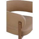  Color_Tan/ Walnut -- Gideon Tan Vegan Leather Upholstered Dining Chair IMAGE 7