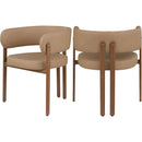  Color_Tan/ Walnut -- Gideon Tan Vegan Leather Upholstered Dining Chair IMAGE 9