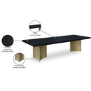  Meridian Immerse 84" / 104" / 123.5" Black Lacquer Finish Top And Stainless Steel Base Dining Table IMAGE 14