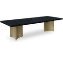  Meridian Immerse 84" / 104" / 123.5" Black Lacquer Finish Top And Stainless Steel Base Dining Table IMAGE 1
