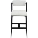  Color_Cream -- Stryker Cream Boucle Fabric And Vegan Leather Upholstered Bar Stool IMAGE 4