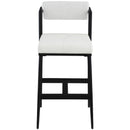 Meridian Stryker Cream Boucle Fabric and Vegan Leather Stool IMAGE 4