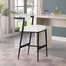  Color_Cream -- Stryker Cream Boucle Fabric And Vegan Leather Upholstered Bar Stool IMAGE 8