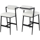  Color_Cream -- Stryker Cream Boucle Fabric And Vegan Leather Upholstered Bar Stool IMAGE 9