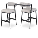  Color_Taupe -- Stryker Taupe Boucle Fabric And Vegan Leather Upholstered Bar Stool IMAGE 1