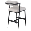  Color_Taupe -- Stryker Taupe Boucle Fabric And Vegan Leather Upholstered Bar Stool IMAGE 2