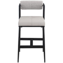  Color_Taupe -- Stryker Taupe Boucle Fabric And Vegan Leather Upholstered Bar Stool IMAGE 4