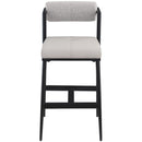 Meridian Stryker Taupe Boucle Fabric and Vegan Leather Stool IMAGE 4