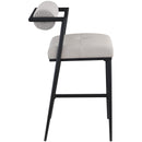  Color_Taupe -- Stryker Taupe Boucle Fabric And Vegan Leather Upholstered Bar Stool IMAGE 6
