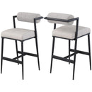  Color_Taupe -- Stryker Taupe Boucle Fabric And Vegan Leather Upholstered Bar Stool IMAGE 9