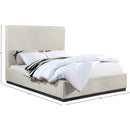 Meridian Alfie Beige Linen Textured Fabric Full Bed IMAGE 8