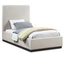  Color_Beige/ Black  Size_Twin  -- Alfie Beige Linen Textured Fabric Upholstered Twin Bed IMAGE 1