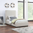 Meridian Alfie Beige Linen Textured Fabric Twin Bed IMAGE 2