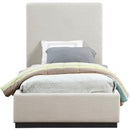  Color_Beige/ Black  Size_Twin  -- Alfie Beige Linen Textured Fabric Upholstered Twin Bed IMAGE 3