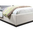Meridian Alfie Beige Linen Textured Fabric Twin Bed IMAGE 6