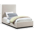  Color_Beige/ Black  Size_Twin  -- Alfie Beige Linen Textured Fabric Upholstered Twin Bed IMAGE 8