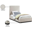  Color_Beige/ Black  Size_Twin  -- Alfie Beige Linen Textured Fabric Upholstered Twin Bed IMAGE 9
