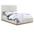  Color_Cream/ Natural  Size_Full  -- Alfie Cream Linen Textured Fabric Upholstered Full Bed IMAGE 1