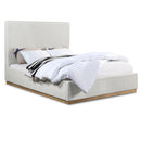 Meridian Alfie Cream Linen Textured Fabric Full Bed IMAGE 1