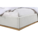 Meridian Alfie Cream Linen Textured Fabric Full Bed IMAGE 6