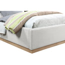  Color_Cream/ Natural  Size_Twin  -- Alfie Cream Linen Textured Fabric Upholstered Twin Bed IMAGE 6