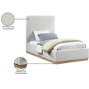  Color_Cream/ Natural  Size_Twin  -- Alfie Cream Linen Textured Fabric Upholstered Twin Bed IMAGE 9