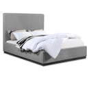 Meridian Alfie Grey Linen Textured Fabric King Bed IMAGE 1