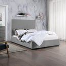 Meridian Alfie Grey Linen Textured Fabric King Bed IMAGE 2