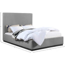 Meridian Alfie Grey Linen Textured Fabric King Bed IMAGE 8