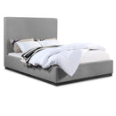  Color_Black/ Grey  Size_Queen  -- Alfie Grey Linen Textured Fabric Upholstered Queen Bed IMAGE 1