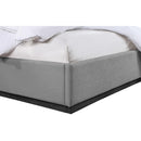  Color_Black/ Grey  Size_Queen  -- Alfie Grey Linen Textured Fabric Upholstered Queen Bed IMAGE 6