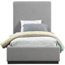  Color_Black/ Grey  Size_Twin  -- Alfie Grey Linen Textured Fabric Upholstered Twin Bed IMAGE 3
