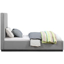  Color_Black/ Grey  Size_Twin  -- Alfie Grey Linen Textured Fabric Upholstered Twin Bed IMAGE 4