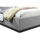  Color_Black/ Grey  Size_Twin  -- Alfie Grey Linen Textured Fabric Upholstered Twin Bed IMAGE 6