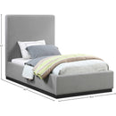  Color_Black/ Grey  Size_Twin  -- Alfie Grey Linen Textured Fabric Upholstered Twin Bed IMAGE 8